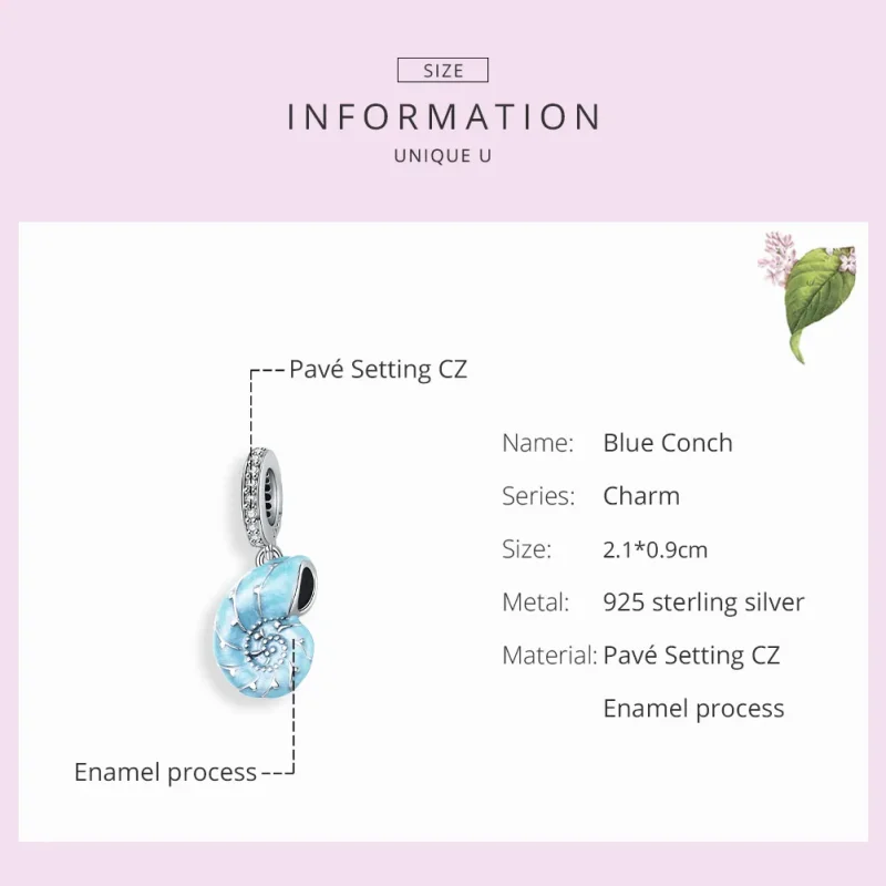 (immagine per) Charm Pendente tipo Pandora Conchiglia blu - SCC1560 - Visualizza 7