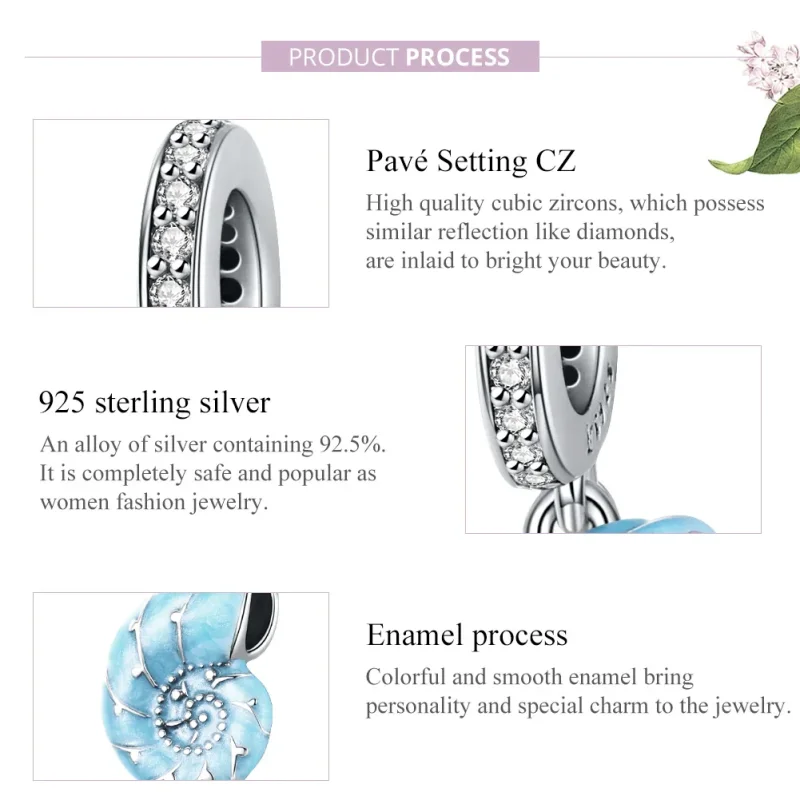 (immagine per) Charm Pendente tipo Pandora Conchiglia blu - SCC1560 - Visualizza 8