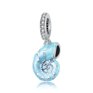 (immagine per) Charm Pendente tipo Pandora Conchiglia blu - SCC1560