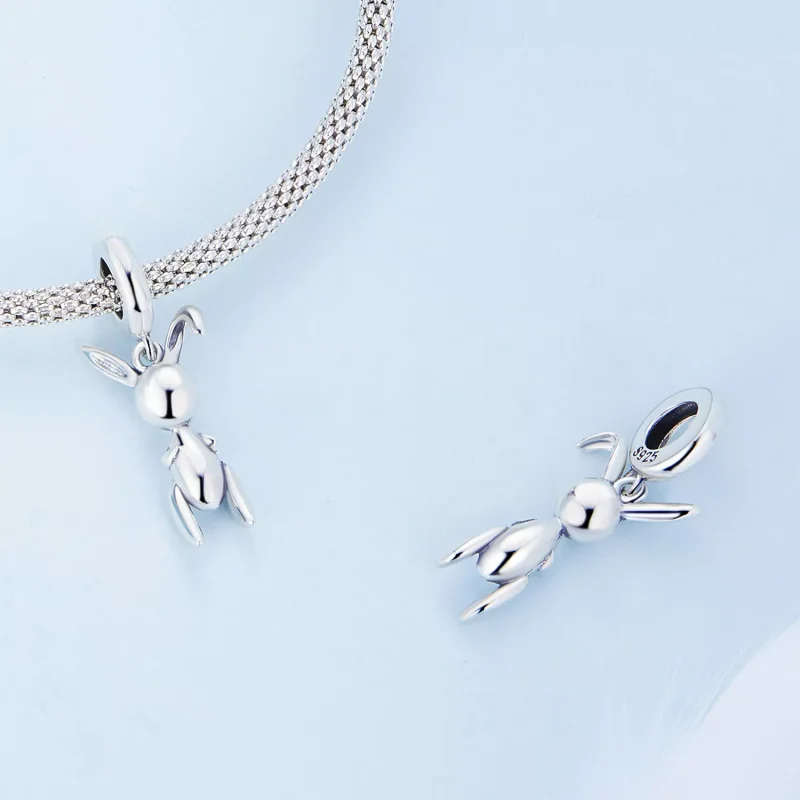 (immagine per) Charm Pendente tipo Pandora Coniglietto a palloncino - BSC692 - Visualizza 4