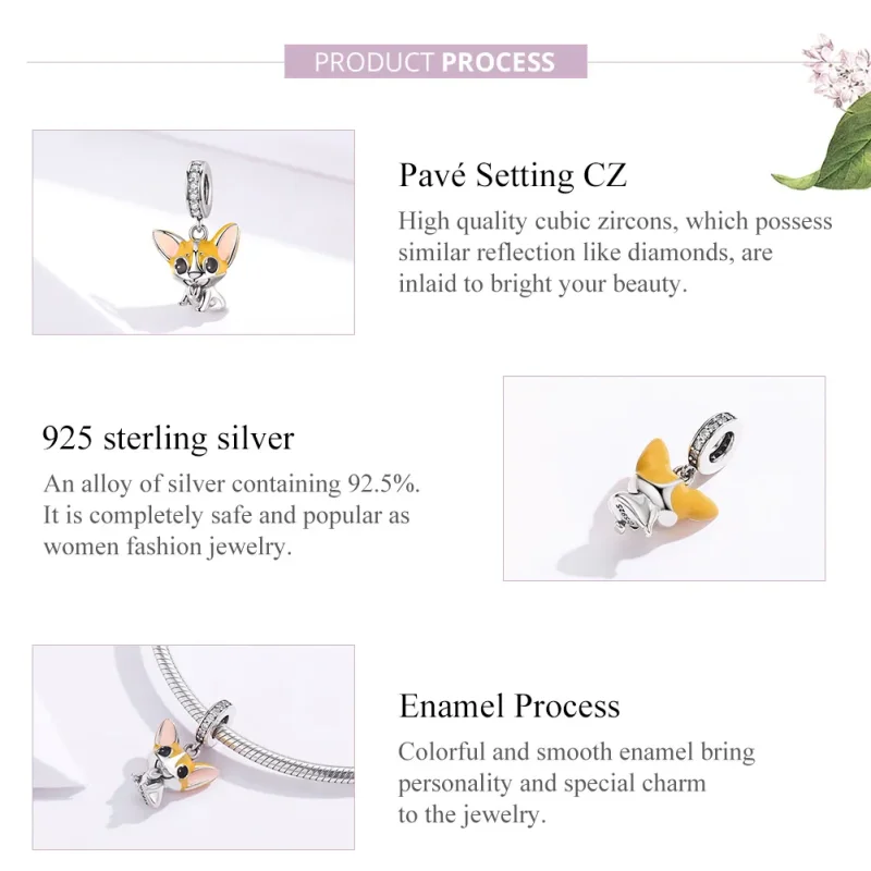 (immagine per) Charm Pendente tipo Pandora Corgi - BSC078 - Visualizza 8