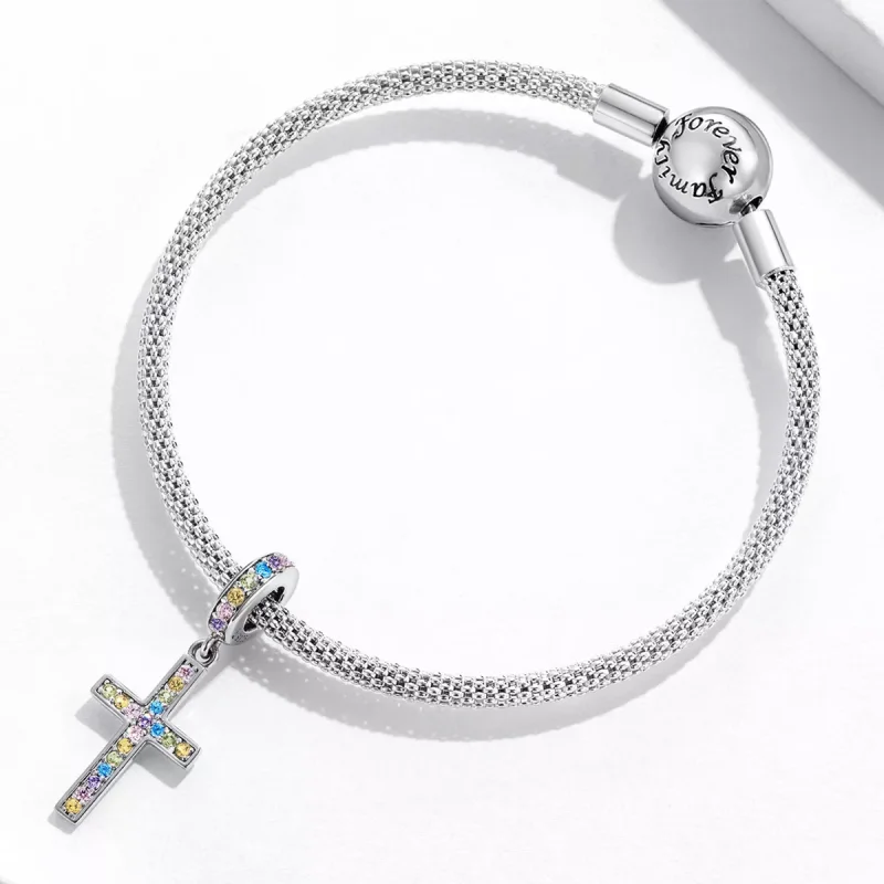 (immagine per) Charm Pendente tipo Pandora Croce colorata - SCC2156 - Visualizza 3