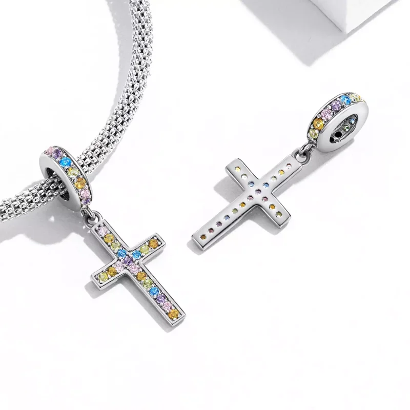 (immagine per) Charm Pendente tipo Pandora Croce colorata - SCC2156 - Visualizza 4