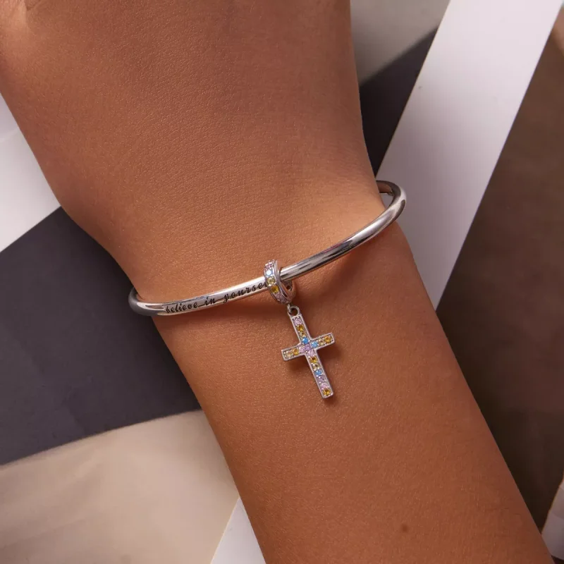 (immagine per) Charm Pendente tipo Pandora Croce colorata - SCC2156 - Visualizza 5