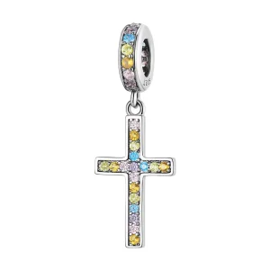 (immagine per) Charm Pendente tipo Pandora Croce colorata - SCC2156
