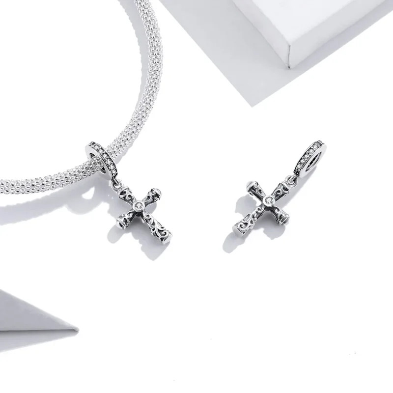 (immagine per) Charm Pendente tipo Pandora Croce d'epoca - BSC313 - Visualizza 4