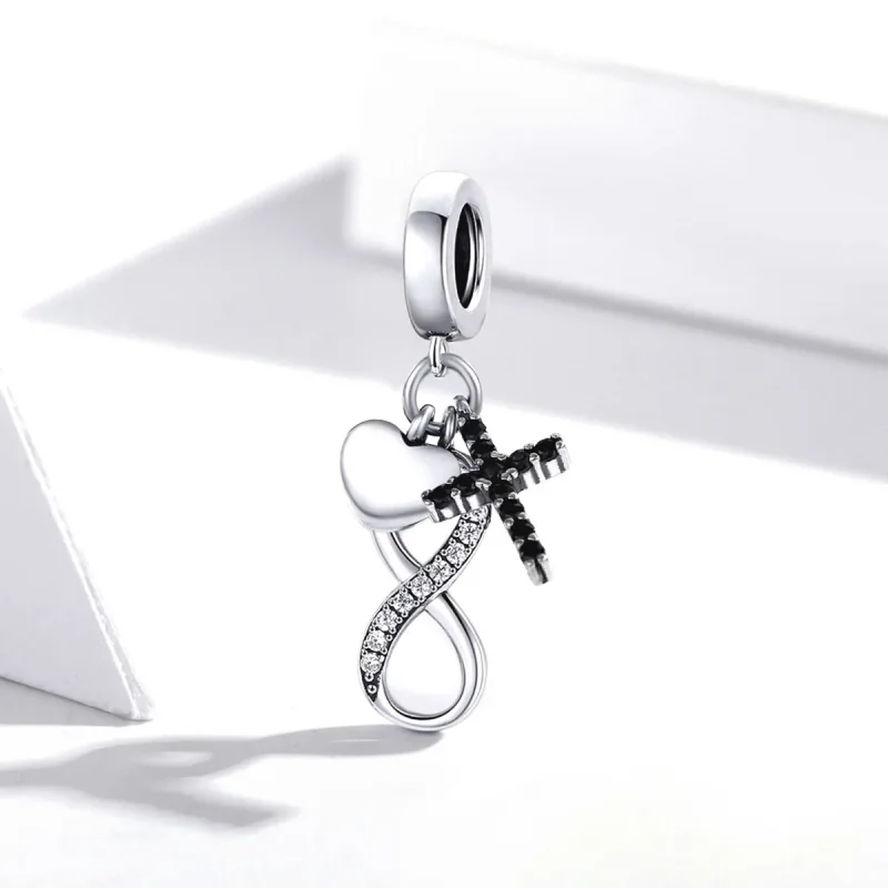 (immagine per) Charm Pendente tipo Pandora Croce E Cuore Infinito - SCC1713 - Visualizza 2