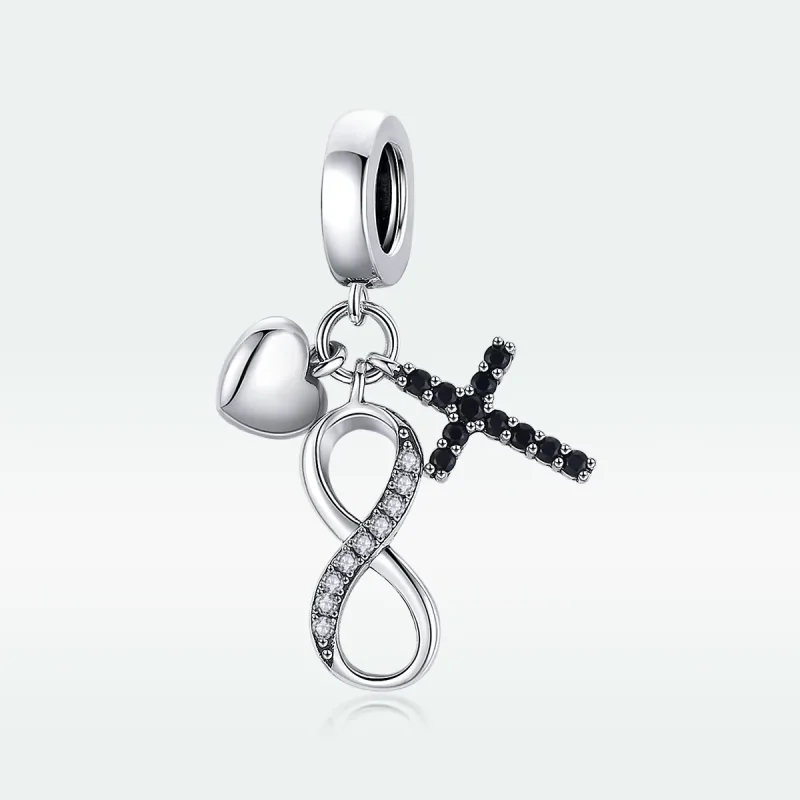 (immagine per) Charm Pendente tipo Pandora Croce E Cuore Infinito - SCC1713 - Visualizza 5
