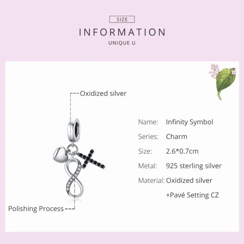 (immagine per) Charm Pendente tipo Pandora Croce E Cuore Infinito - SCC1713 - Visualizza 7