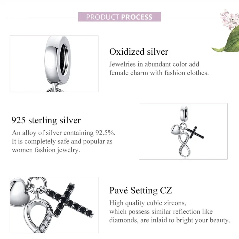 (immagine per) Charm Pendente tipo Pandora Croce E Cuore Infinito - SCC1713 - Visualizza 8
