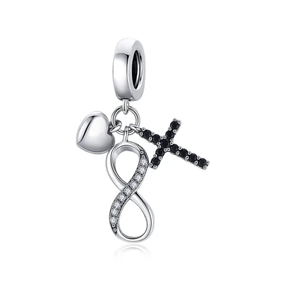 (immagine per) Charm Pendente tipo Pandora Croce E Cuore Infinito - SCC1713