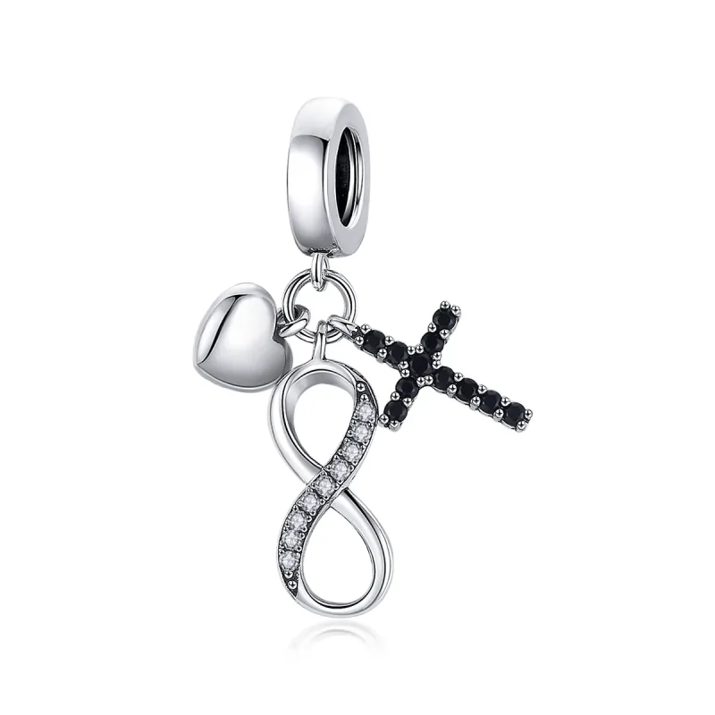 (immagine per) Charm Pendente tipo Pandora Croce E Cuore Infinito - SCC1713