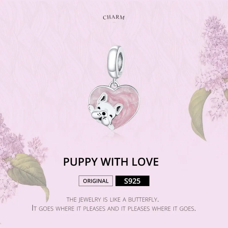 (immagine per) Charm Pendente tipo Pandora Cucciolo con amore - BSC360 - Visualizza 6
