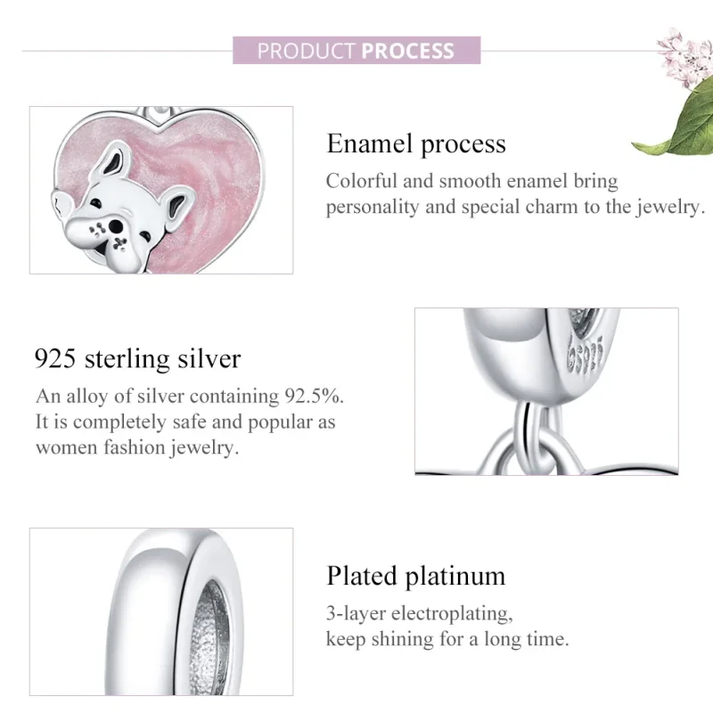 (immagine per) Charm Pendente tipo Pandora Cucciolo con amore - BSC360 - Visualizza 8