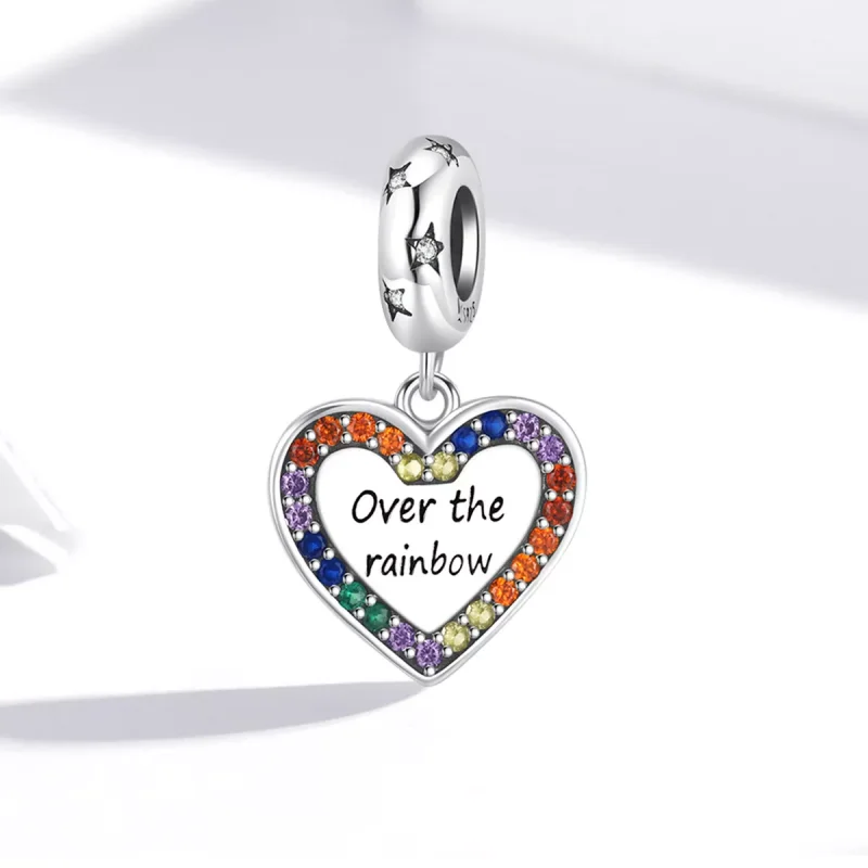 (immagine per) Charm Pendente tipo Pandora Cuore arcobaleno - SCC2146 - Visualizza 2