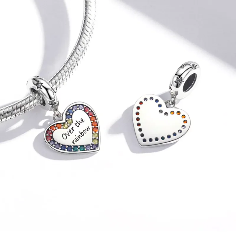 (immagine per) Charm Pendente tipo Pandora Cuore arcobaleno - SCC2146 - Visualizza 4