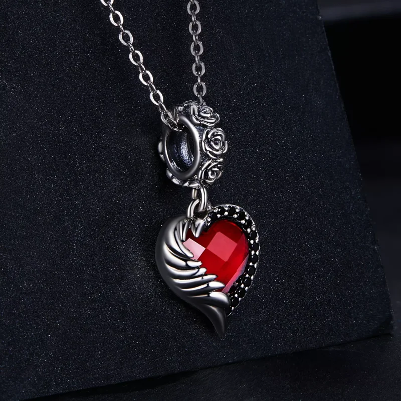(immagine per) Charm Pendente tipo Pandora Cuore di rose - SCC2406 - Visualizza 2