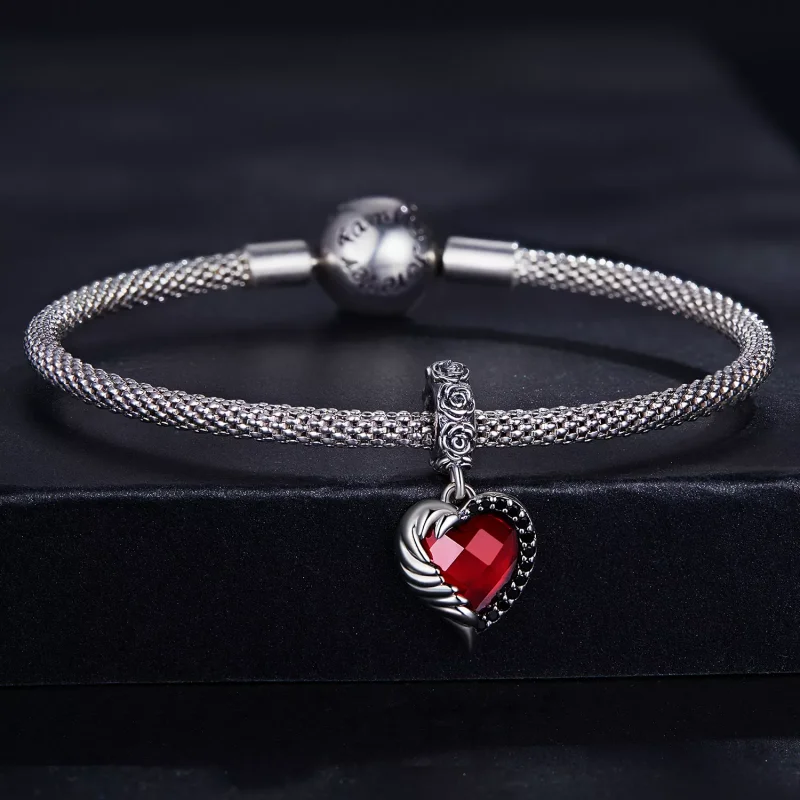 (immagine per) Charm Pendente tipo Pandora Cuore di rose - SCC2406 - Visualizza 3