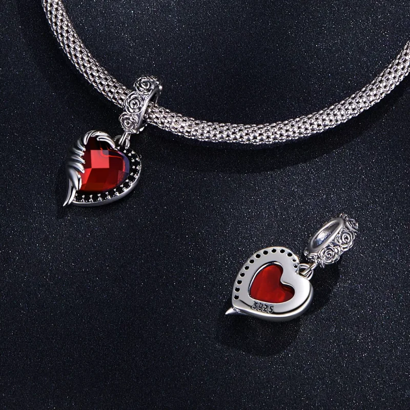 (immagine per) Charm Pendente tipo Pandora Cuore di rose - SCC2406 - Visualizza 4
