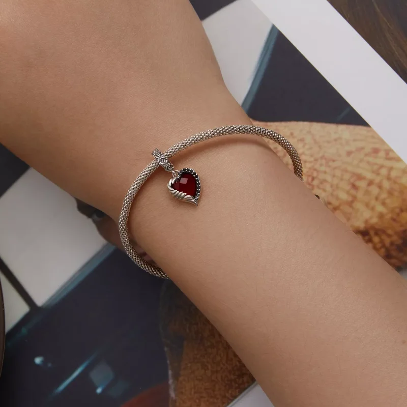 (immagine per) Charm Pendente tipo Pandora Cuore di rose - SCC2406 - Visualizza 5