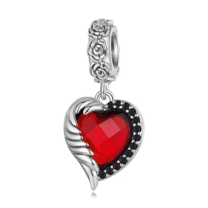 (immagine per) Charm Pendente tipo Pandora Cuore di rose - SCC2406