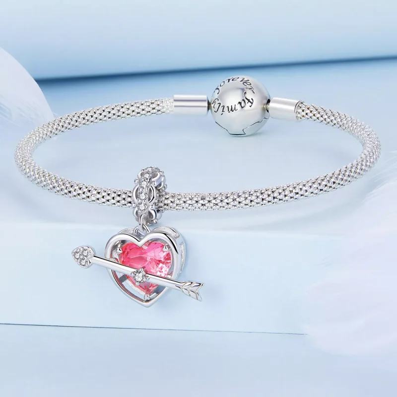 (immagine per) Charm Pendente tipo Pandora Cuore penetrante - BSC680 - Visualizza 3