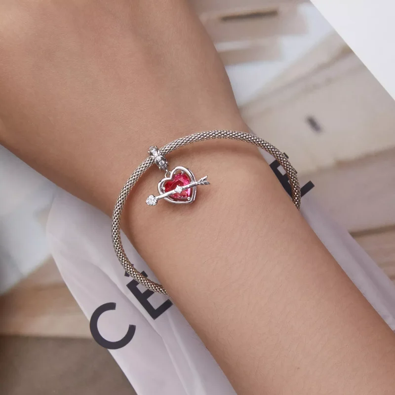 (immagine per) Charm Pendente tipo Pandora Cuore penetrante - BSC680 - Visualizza 5