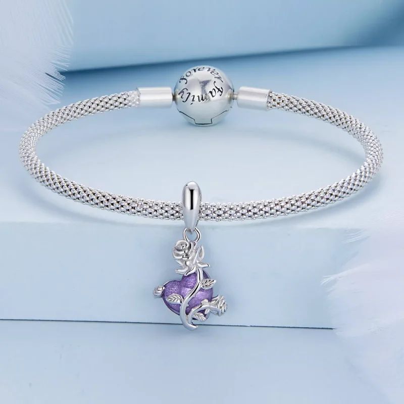 (immagine per) Charm Pendente tipo Pandora Cuore Rosa - BSC661 - Visualizza 3