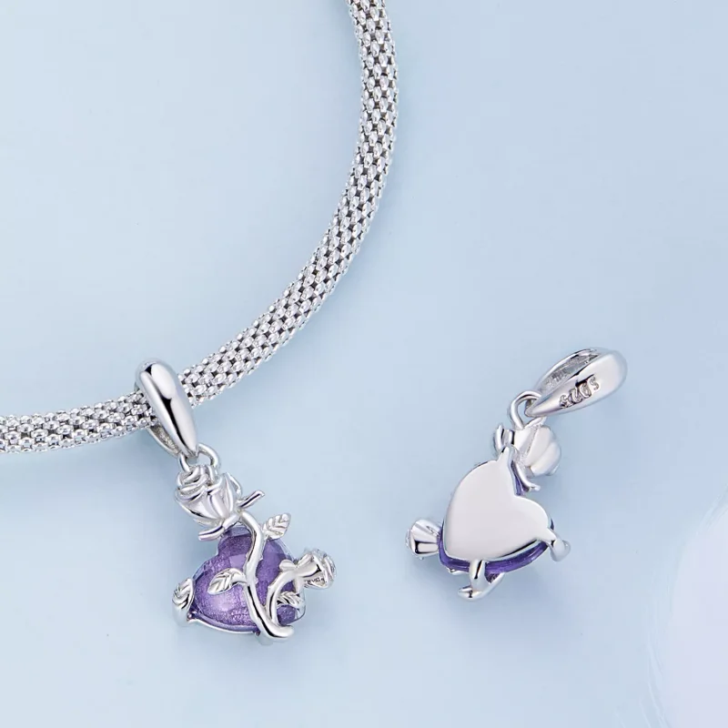 (immagine per) Charm Pendente tipo Pandora Cuore Rosa - BSC661 - Visualizza 4