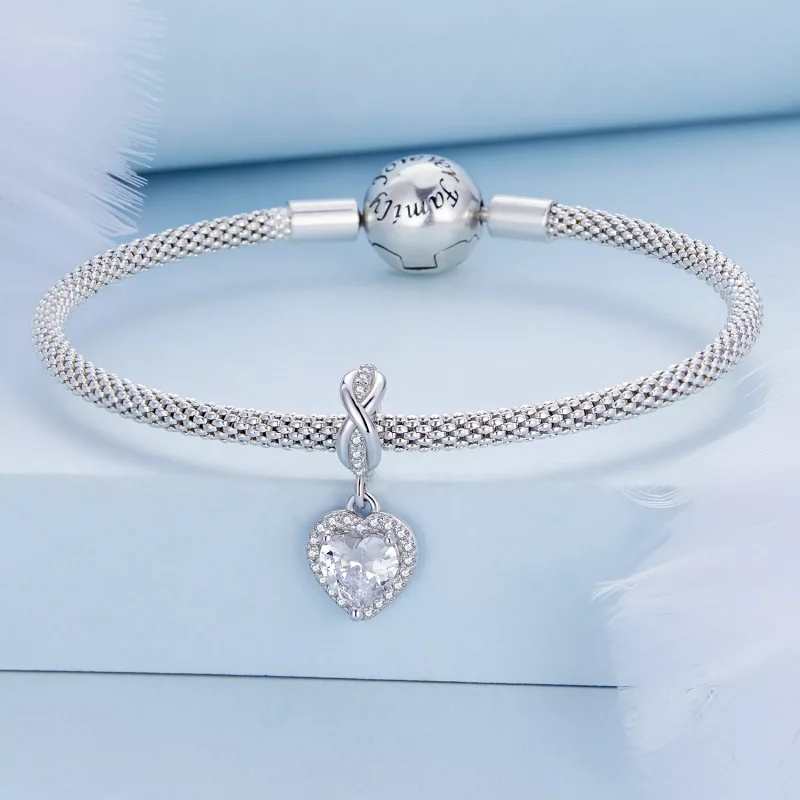 (immagine per) Charm Pendente tipo Pandora Cuore splendente - BSC663 - Visualizza 3
