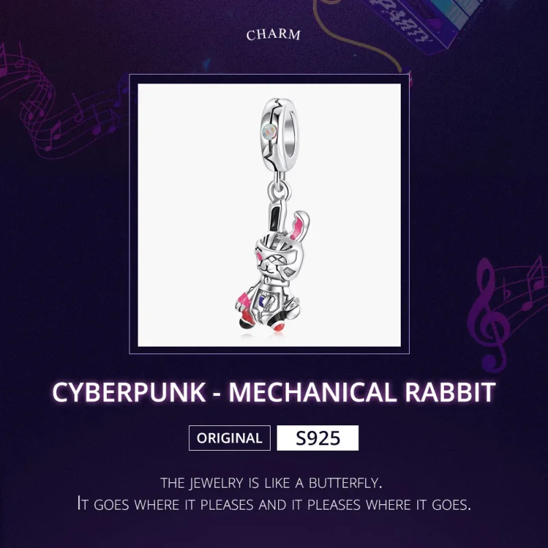(immagine per) Charm Pendente tipo Pandora Cyberpunk - Coniglio meccanico - SCC1841 - Visualizza 5