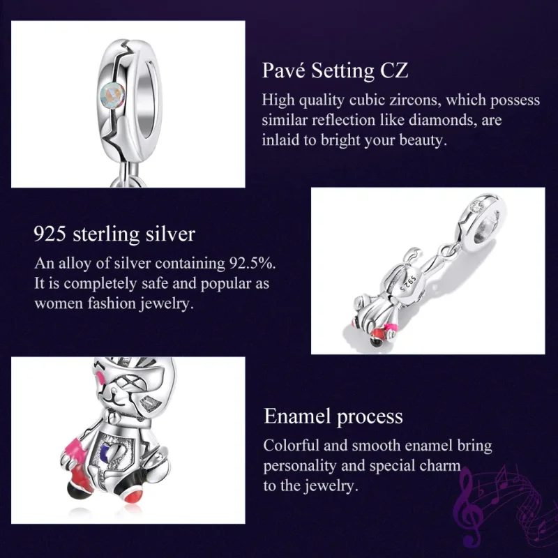 (immagine per) Charm Pendente tipo Pandora Cyberpunk - Coniglio meccanico - SCC1841 - Visualizza 7