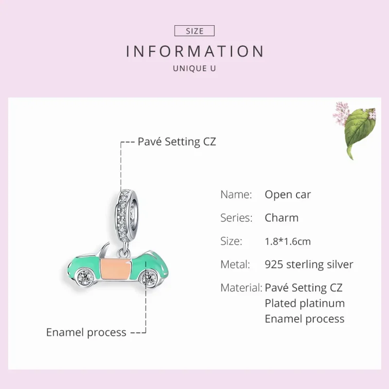(immagine per) Charm Pendente tipo Pandora Decappottabile - BSC155 - Visualizza 2
