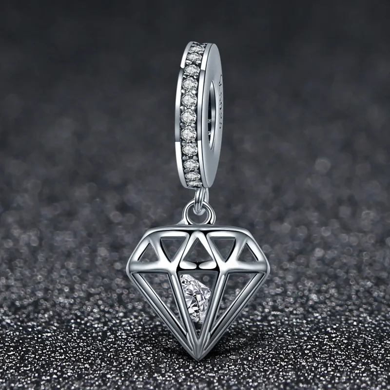(immagine per) Charm Pendente tipo Pandora Diamante - SCC186 - Visualizza 3