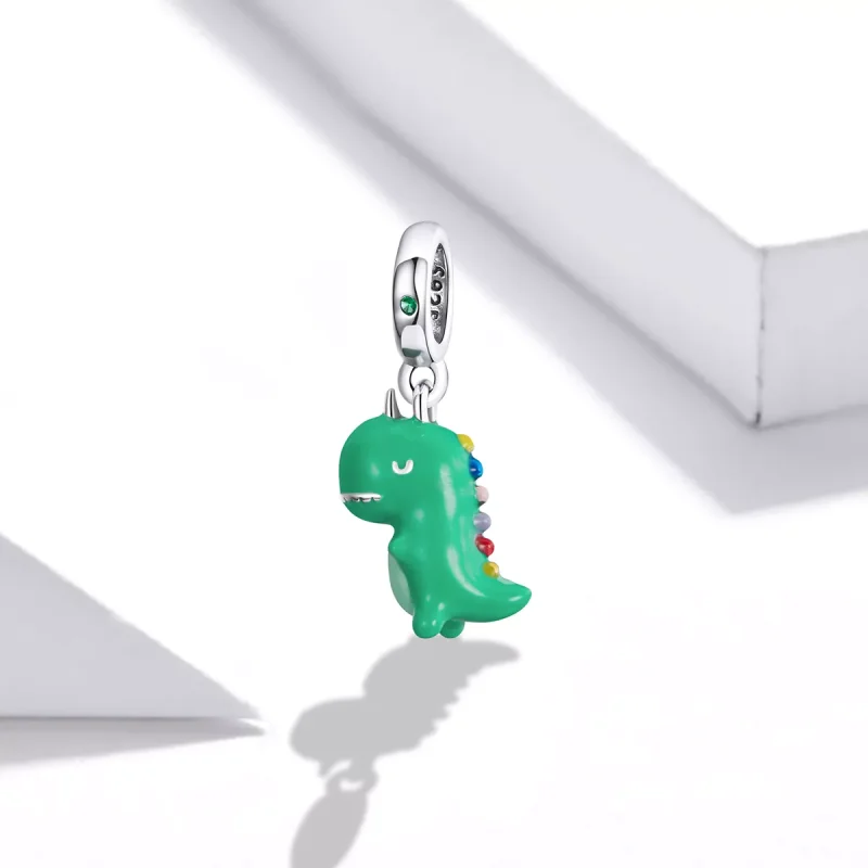 (immagine per) Charm Pendente tipo Pandora Divertente piccolo dinosauro - BSC460 - Visualizza 2
