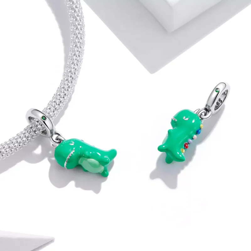 (immagine per) Charm Pendente tipo Pandora Divertente piccolo dinosauro - BSC460 - Visualizza 3