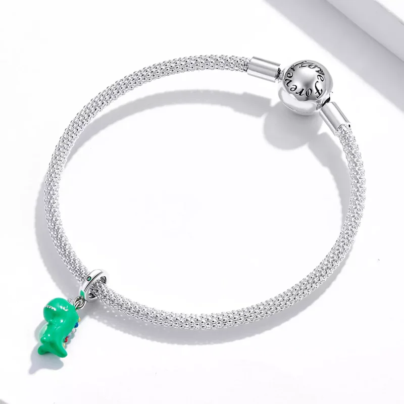 (immagine per) Charm Pendente tipo Pandora Divertente piccolo dinosauro - BSC460 - Visualizza 4