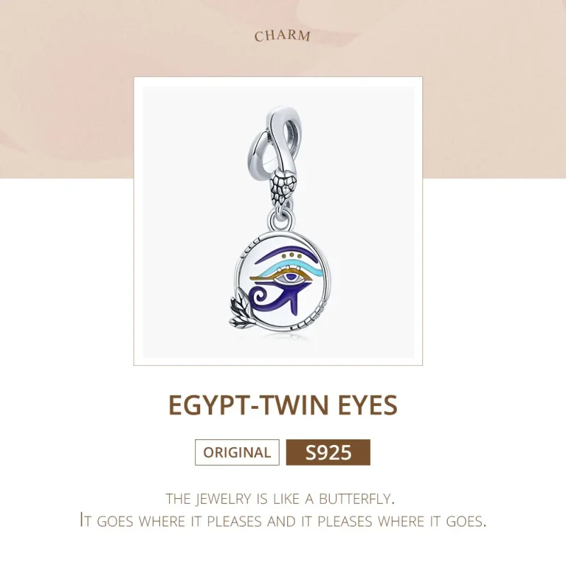 (immagine per) Charm Pendente tipo Pandora Egitto - Occhi gemelli - SCC1857 - Visualizza 6
