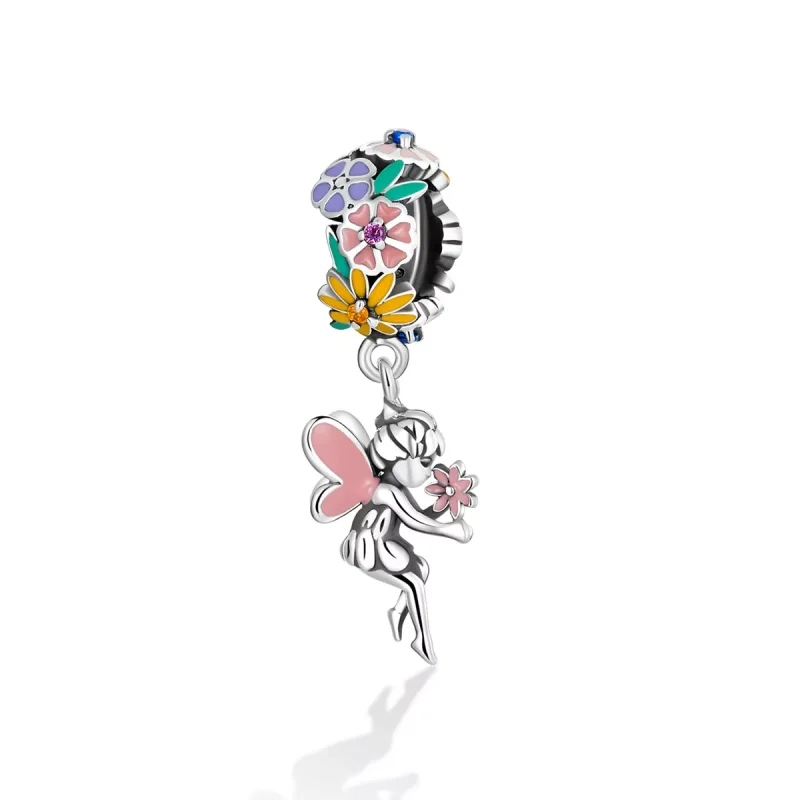 (immagine per) Charm Pendente tipo Pandora Elfo Fiore - BSC592 - Visualizza 2
