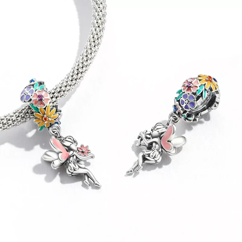 (immagine per) Charm Pendente tipo Pandora Elfo Fiore - BSC592 - Visualizza 3