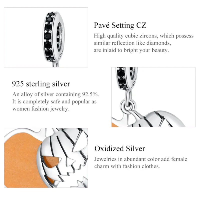 (immagine per) Charm Pendente tipo Pandora Faccina di zucca malvagia di Halloween - SCC1620 - Visualizza 5