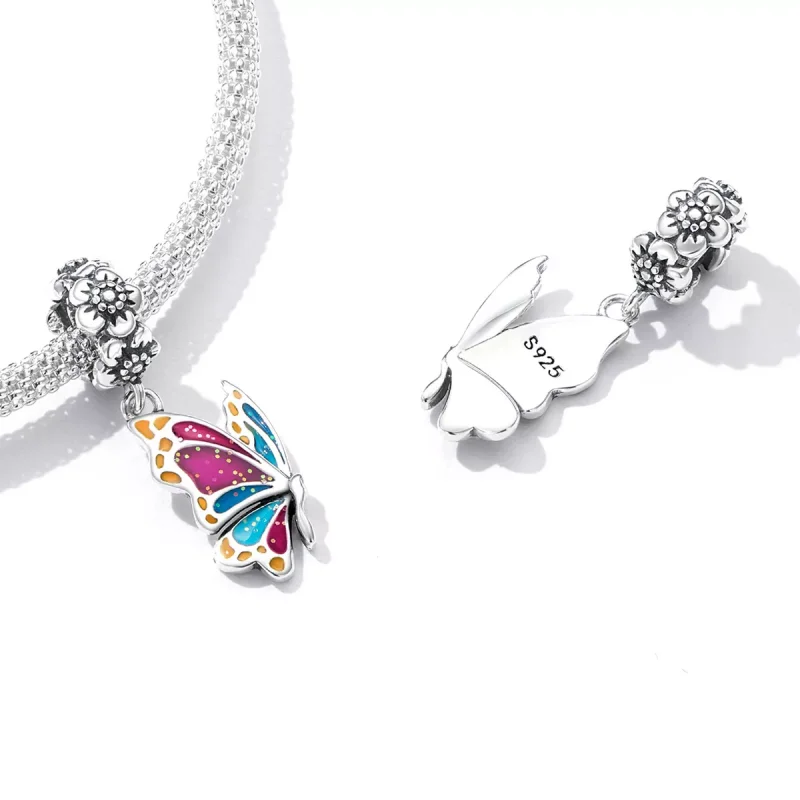 (immagine per) Charm Pendente tipo Pandora Farfalla colorata - SCC2216 - Visualizza 5