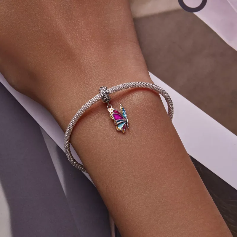 (immagine per) Charm Pendente tipo Pandora Farfalla colorata - SCC2216 - Visualizza 6
