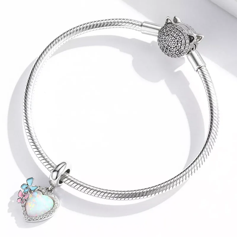 (immagine per) Charm Pendente tipo Pandora Farfalla Cuore Opale - SCC2101 - Visualizza 3