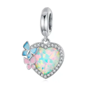 (immagine per) Charm Pendente tipo Pandora Farfalla Cuore Opale - SCC2101