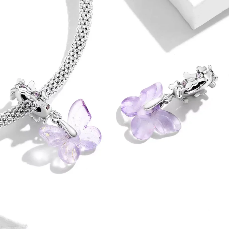 (immagine per) Charm Pendente tipo Pandora Farfalla di vetro - SCC2087 - Visualizza 4