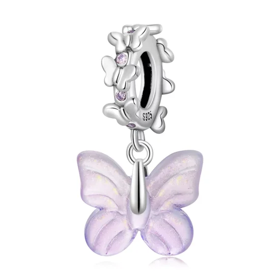 (immagine per) Charm Pendente tipo Pandora Farfalla di vetro - SCC2087
