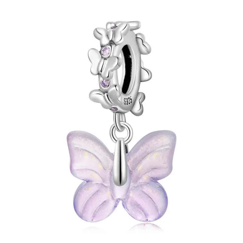 (immagine per) Charm Pendente tipo Pandora Farfalla di vetro - SCC2087