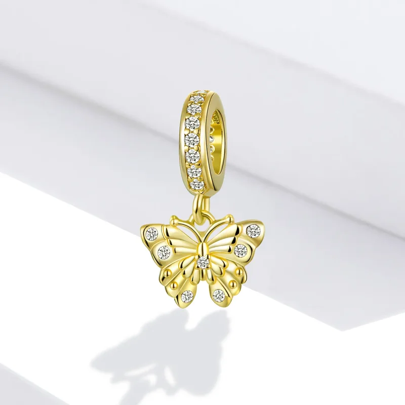 (immagine per) Charm Pendente tipo Pandora Farfalla d'oro - BSC248 - Visualizza 2
