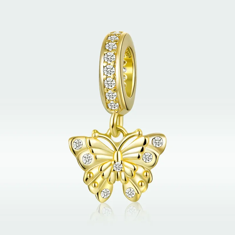 (immagine per) Charm Pendente tipo Pandora Farfalla d'oro - BSC248 - Visualizza 5